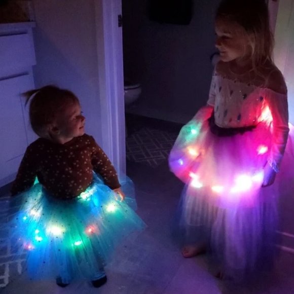 NEW 3PCS SET LED Unicorn Rainbow Sparkle 4 Layer LED Tutu Hairband Wings - Picture 8 of 9